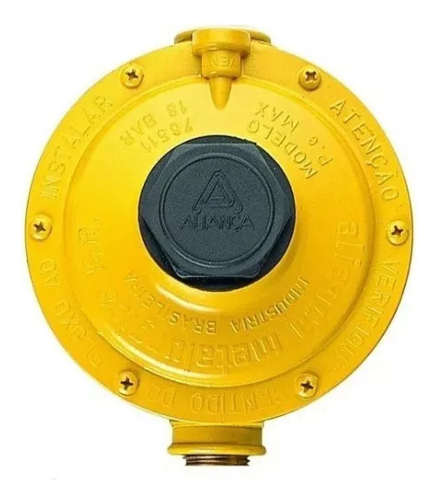 Regulador Registro Gás Amarelo 12kg_h Aliança Estágio Único